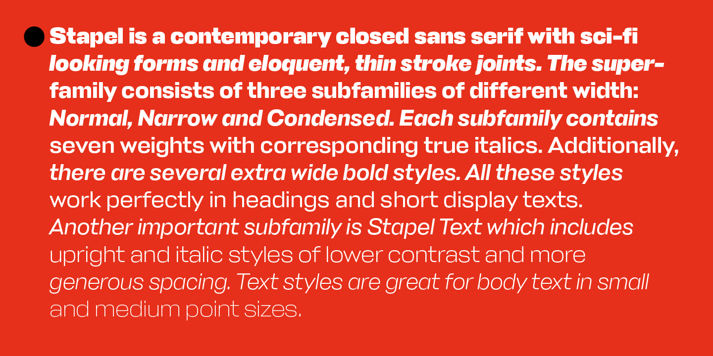 Stapel Narrow Medium Font preview